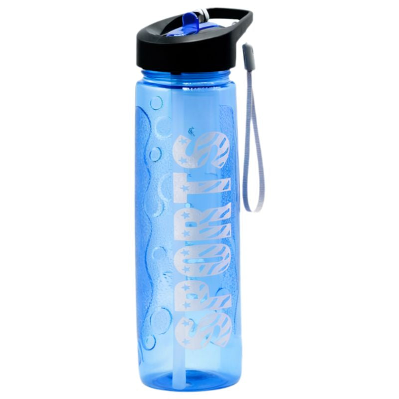 Blue Stylish Water Sport Bottle 1000ml with Straw | Leakproof BPA-Free Hydration Bottle for School, Gym & Travel