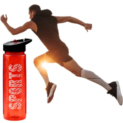 Red Stylish Water Sport Bottle 1000ml with Straw | Leakproof BPA-Free Hydration Bottle for School, Gym & Travel