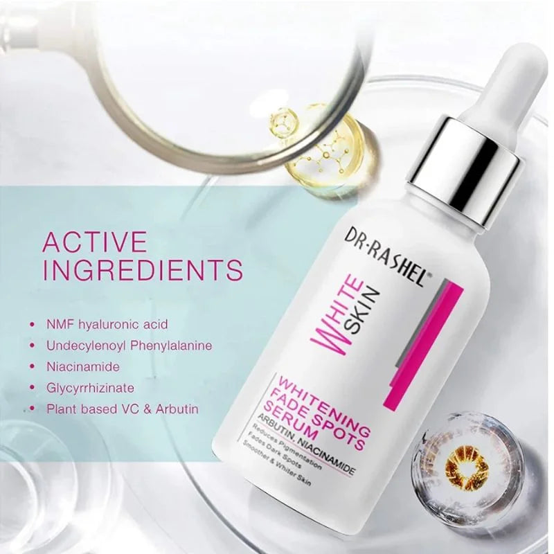 Dr. Rashel Whitening Fade Spots Serum for White Skin | Brightening & Pigmentation Corrector with Arbutin & Niacinamide (50ml) | Imported
