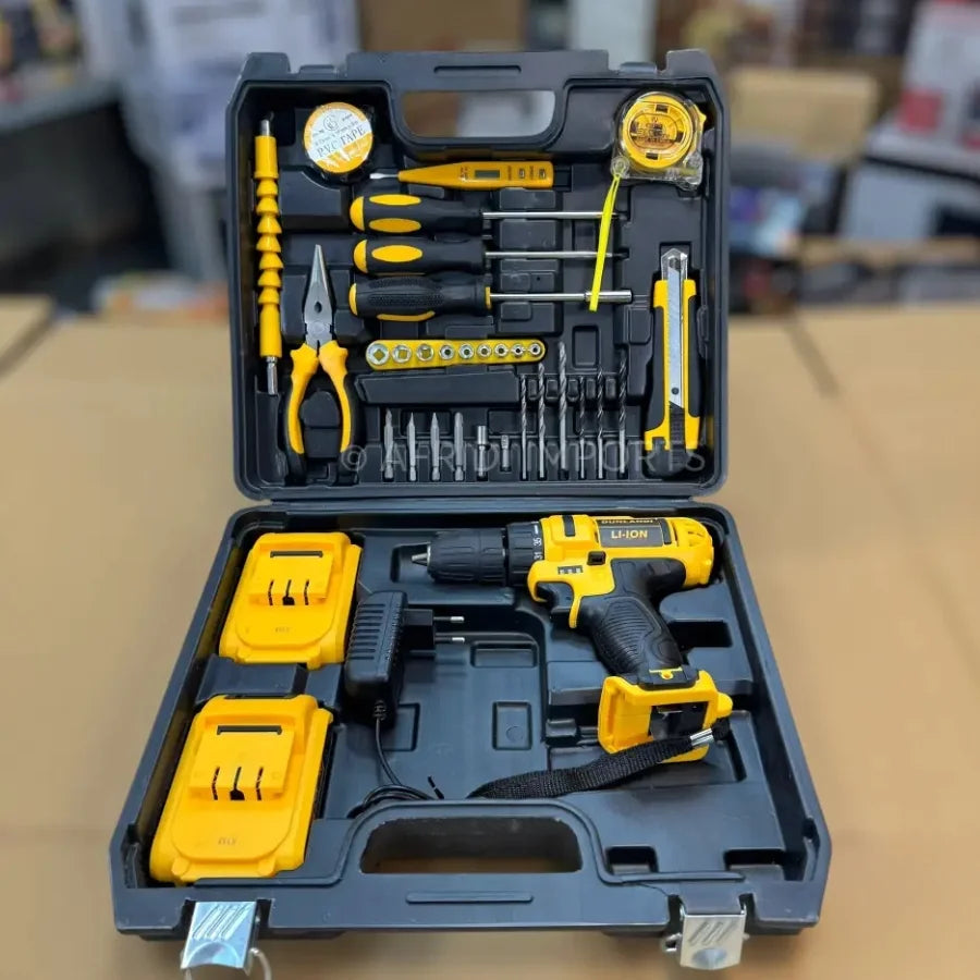 Dunlandi 24V Cordless Drill Machine Set | 2 Batteries & Complete DIY Tool Kit