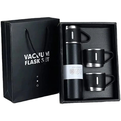 3 Cup 500ML Double-Layer Stainless Steel Vacuum Flask Set | Hot & Cold | Travel Thermos