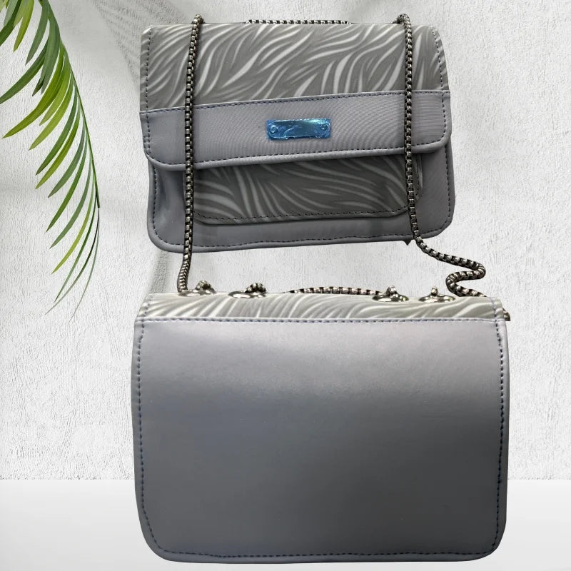 Luxury Women’s Shoulder Bag in Grey Faux Leather for Casual, Work, and Formal Use