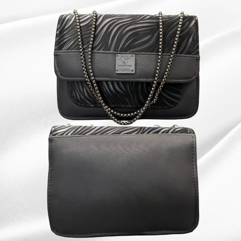 Luxury Women’s Shoulder Bag in Charcoal Black Faux Leather for Casual, Work, and Formal Use