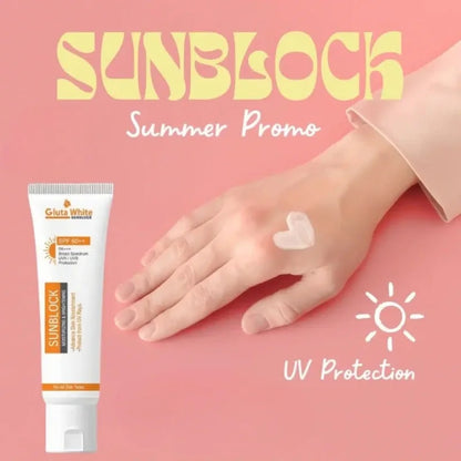 Gluta White SunBlock SPF 60 | Moisturizing & Brightening Sunscreen for All Skin Types