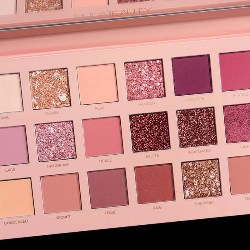 18 Colors Nude Eyeshadow Palette | Matte & Shimmer Pigmented Shades, Long-Lasting