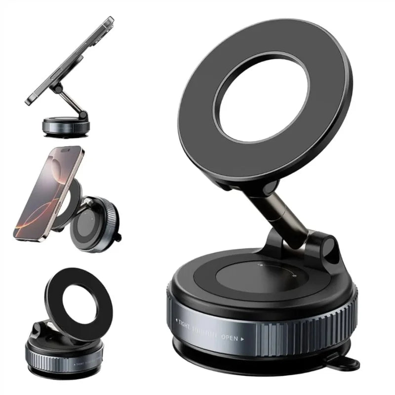 Foldable Magnetic Car Phone Holder | 360° Rotating Suction Mount, Universal