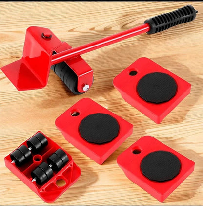 5-in-1 Heavy Furniture Mover Tool Set with Lifter & 360° Rollers