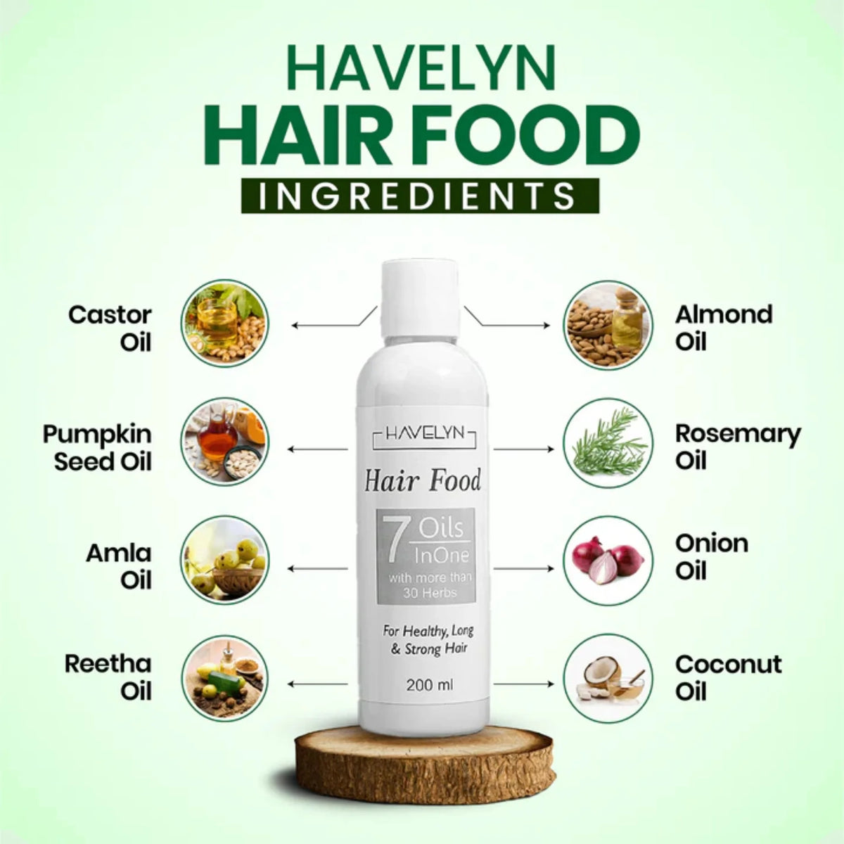 Havelyn Hair Food Oil 200ml | 7 Oils & 30+ Herbal Extracts for Strong & Healthy Hair