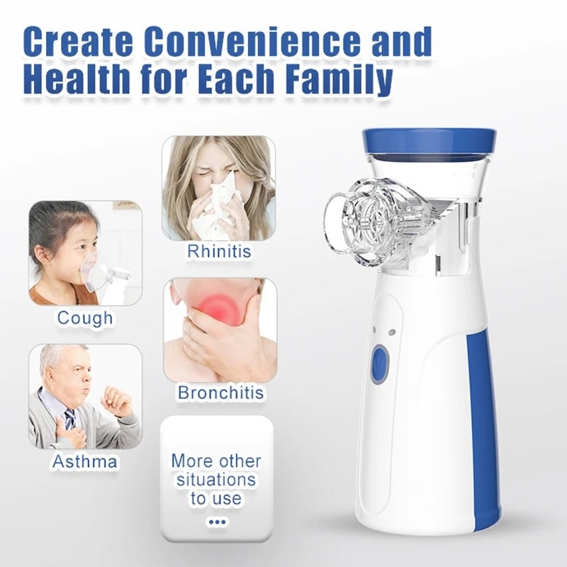 Portable Rechargeable Nebulizer Machine Asthma Inhaler 0.5L for Kids and Adults