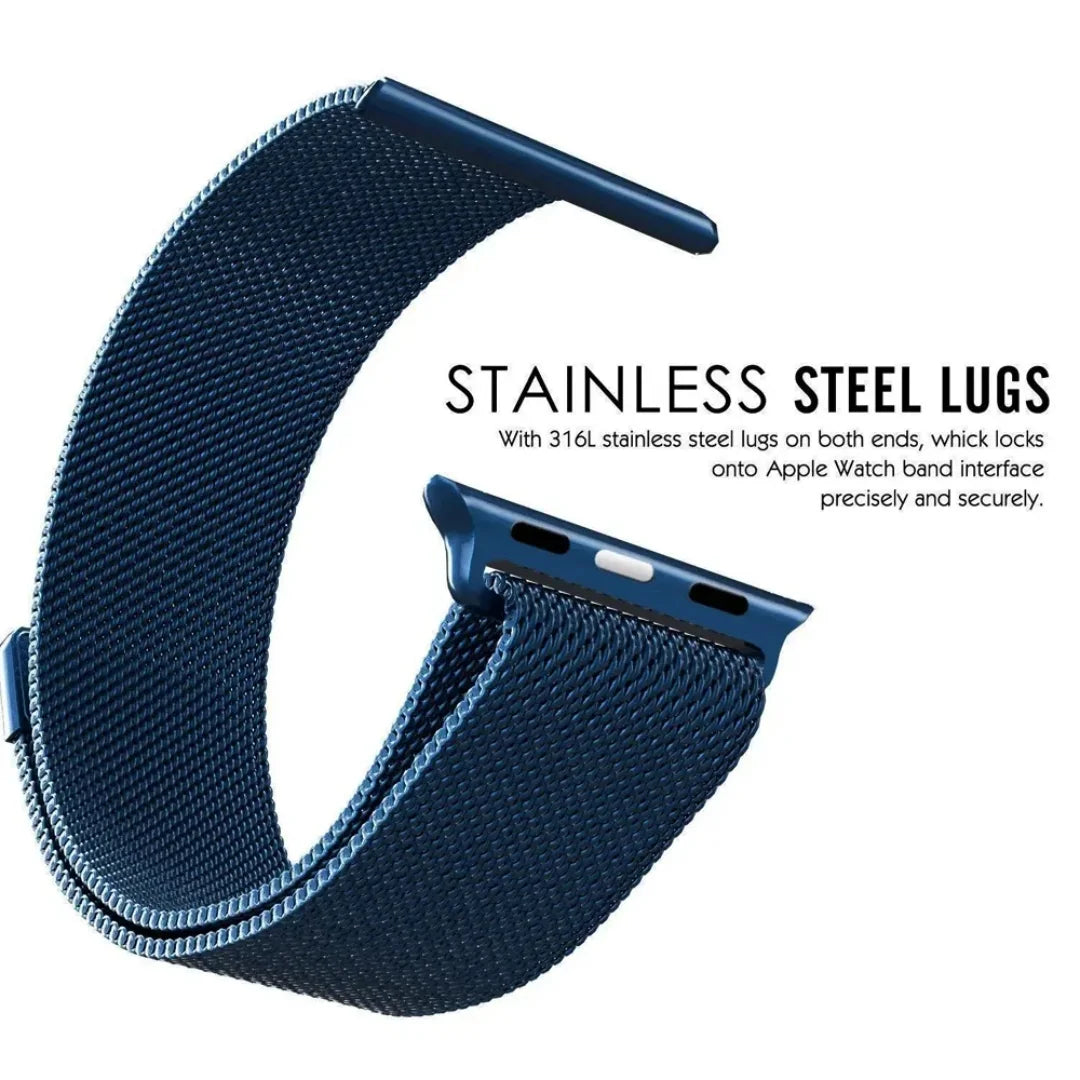 Blue | Apple Watch Milanese Magnetic Loop Strap | Stainless Steel Band  | 42mm / 44mm / 45mm