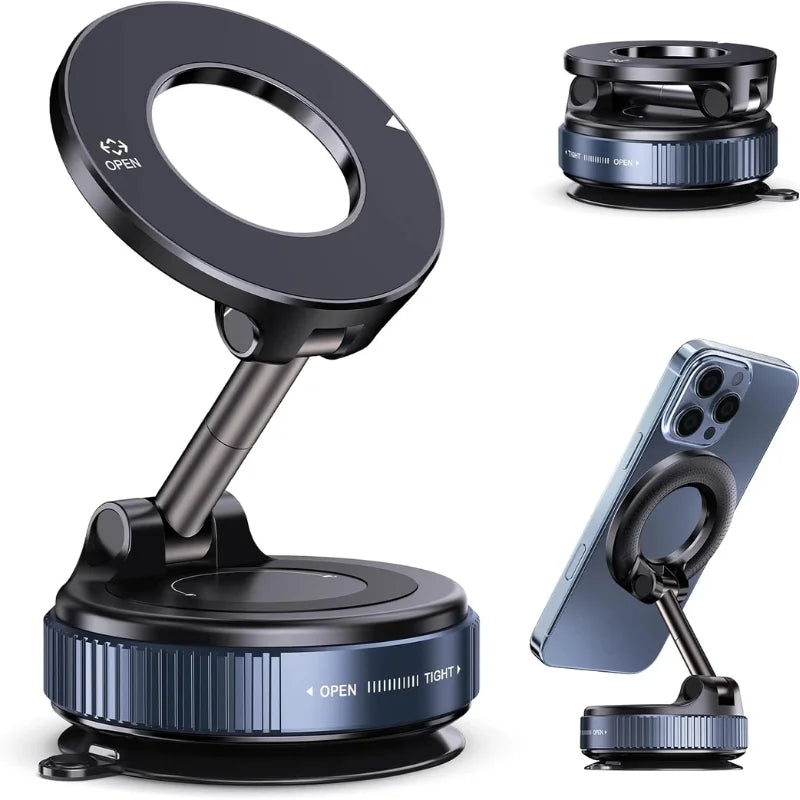 Foldable Magnetic Car Phone Holder | 360° Rotating Suction Mount, Universal