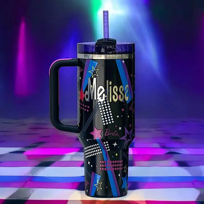 Black Stylish Stanley Barbie Tumbler H2.0 Tumbler 1.18L Limited Edition Double Wall Vacuum Insulated