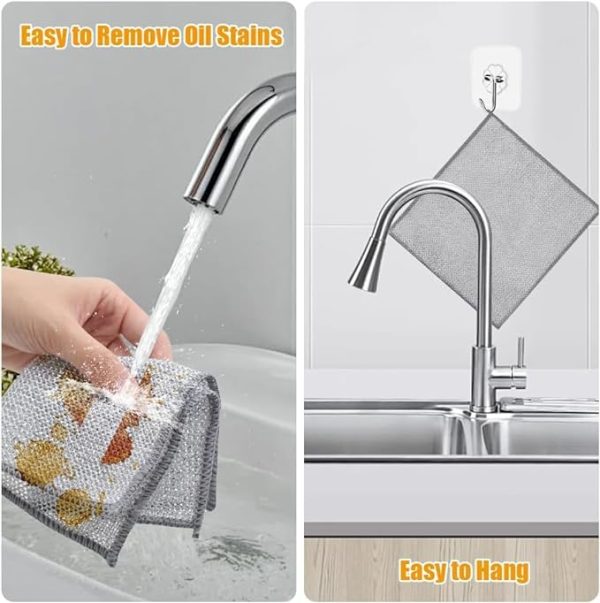 10 Dish Washing Cleaning Cloth | Metal Wire Dish Cleaning Cloth | Durable, Scratch-Free Scrubbing for Kitchen Surfaces