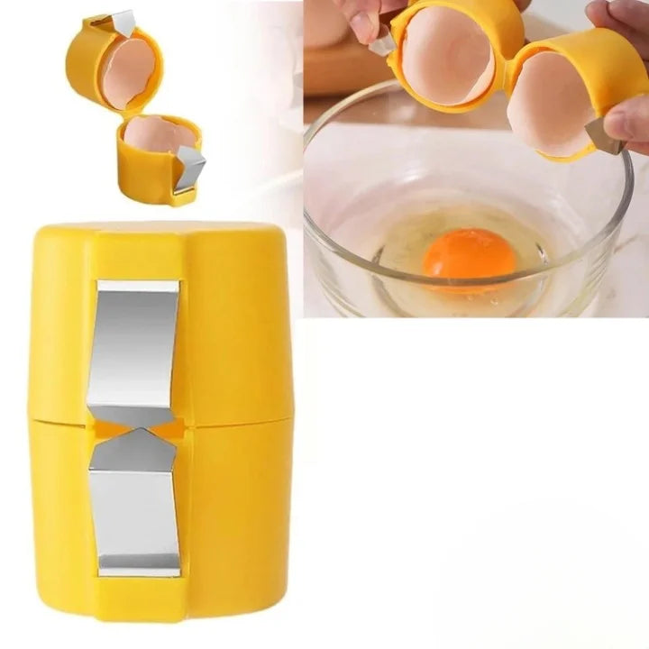 Efficient Egg Opener & Egg Shell Cracker Tool | Stainless Steel Egg Shell Opener Kitchen Gadget for Raw & Boiled Eggs | Random color