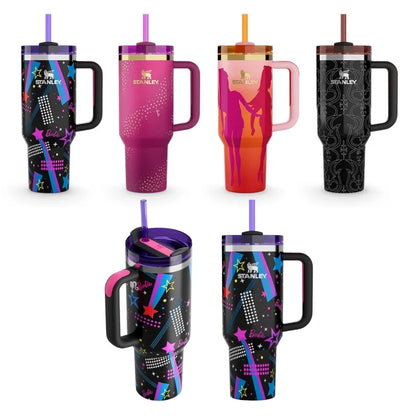 Black Stylish Stanley Barbie Tumbler H2.0 Tumbler 1.18L Limited Edition Double Wall Vacuum Insulated