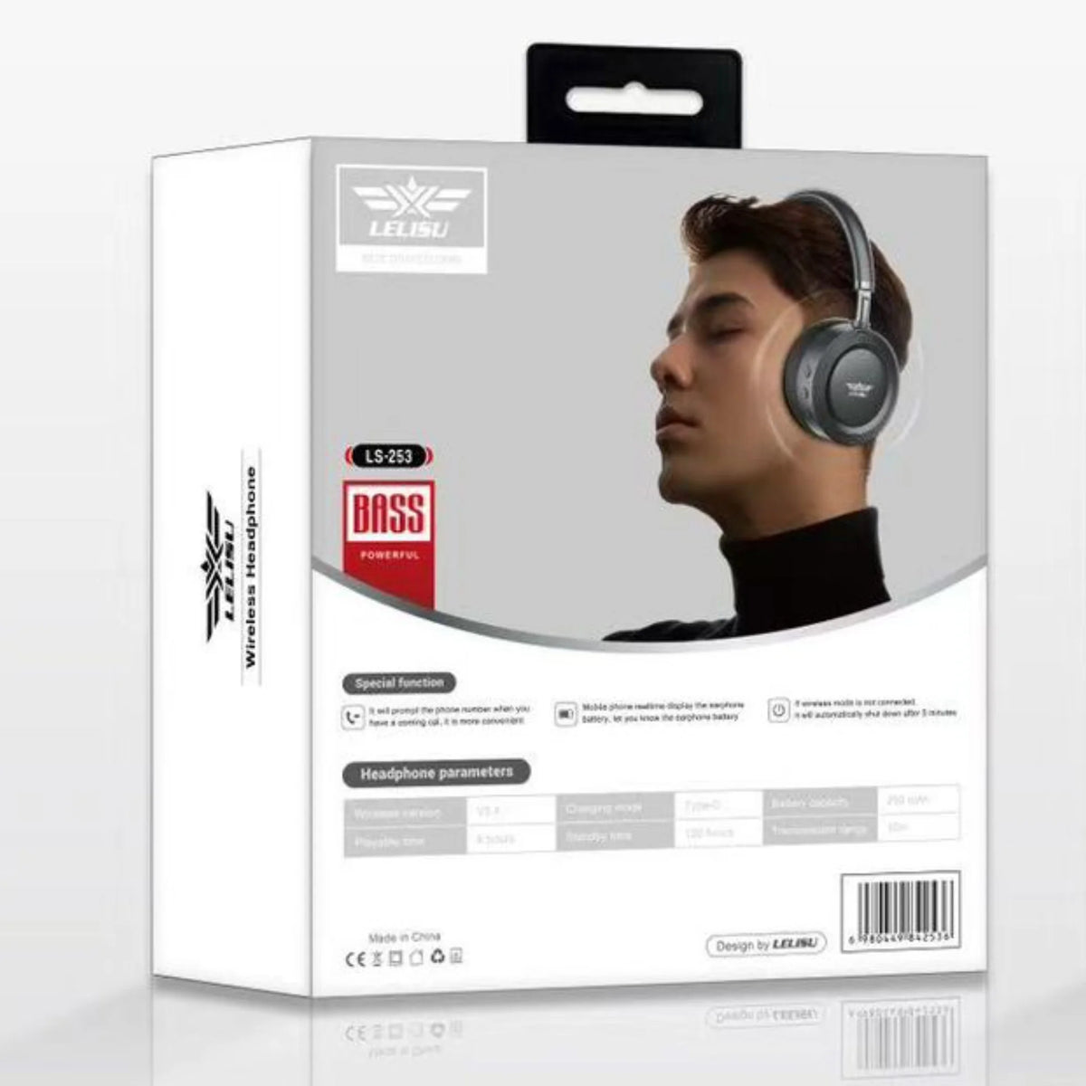 Lelisu LS-253 Wireless Headphones | Bluetooth Over-Ear Headset with Type-C Charging