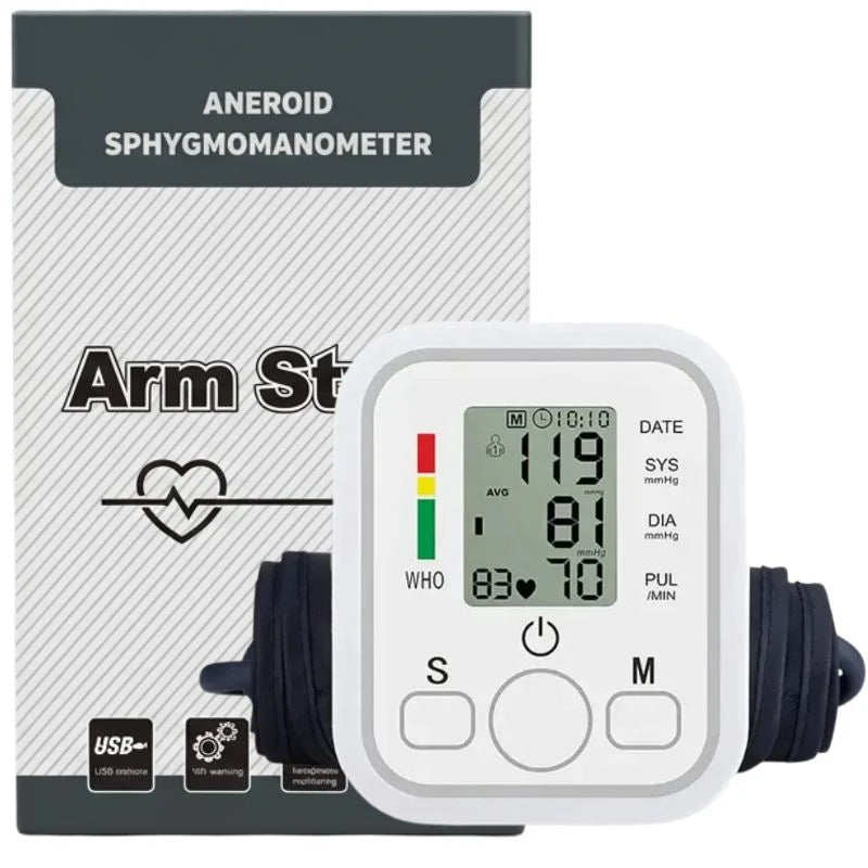Digital Blood Pressure Monitor | Upper Arm Automatic BP Machine with Large LCD Display, Memory Storage & Voice Function