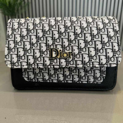 Black | Dior Oblique Canvas & Leather Flap Clutch | Luxury Designer Handbag for Women