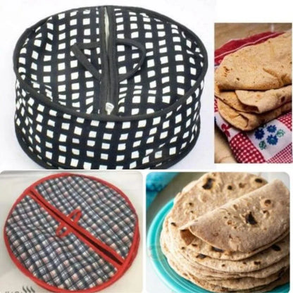 Roti Zipper Bag  | Reusable Airtight & Insulated Storage Bag | Keeps Chapati Fresh, Soft & Warm | Random Design
