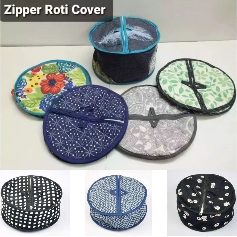 Roti Zipper Bag  | Reusable Airtight & Insulated Storage Bag | Keeps Chapati Fresh, Soft & Warm | Random Design
