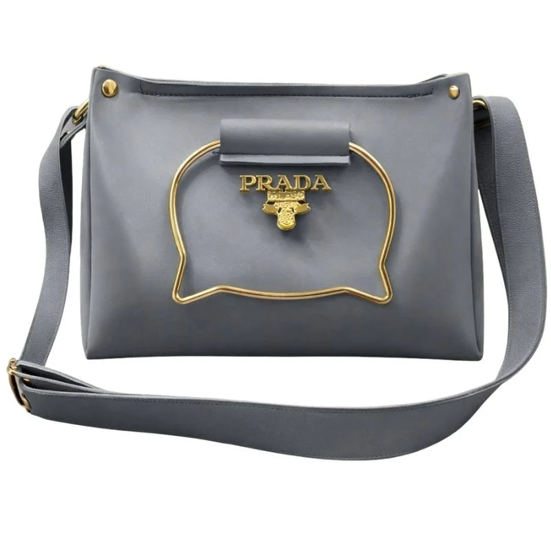 Gray Elegant Cat Handle Handbag for Girls & Ladies | Stylish Shoulder & Crossbody Bag with Gold Accents | Adjustable Strap