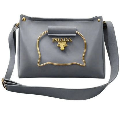 Gray Elegant Cat Handle Handbag for Girls & Ladies | Stylish Shoulder & Crossbody Bag with Gold Accents | Adjustable Strap