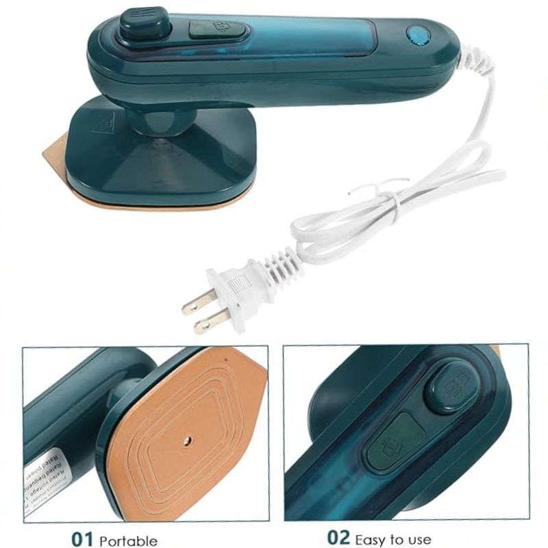 Portable Mini Steam Iron | Handheld Garment Steamer Wrinkle Remover Travel-Friendly
