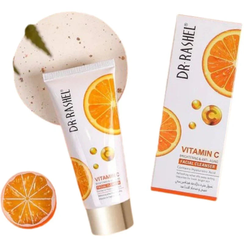 Dr. Rashel Vitamin C Brightening Facial Cleanser with Hyaluronic Acid | Deep Cleansing & Anti-Aging Formula | 80ml | Imported