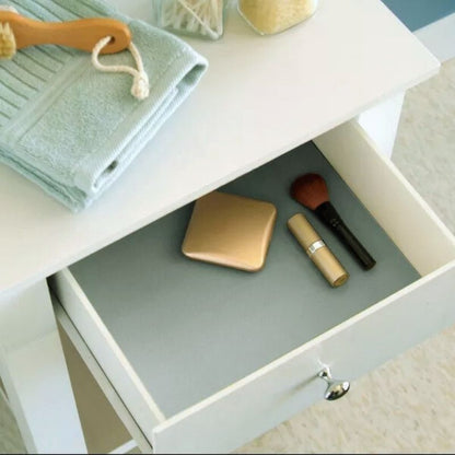 Anti-Slip Fridge & Shelf Mat | Waterproof Washable Liner for Kitchen Drawers Cabinets | Light Grey