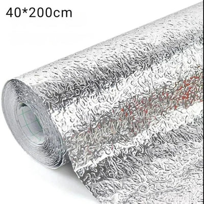 Silver Foil | Marble Sheet Sticker 40x200cm | Waterproof Self-Adhesive PVC Wallpaper for Furniture Walls