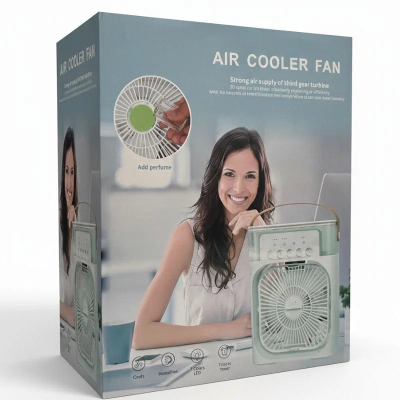 9 Inch Mist Fan | Portable Air Conditioner Fan |  Mist Water, And Humidifier Function | Led Night Light Water Mist | Random Color