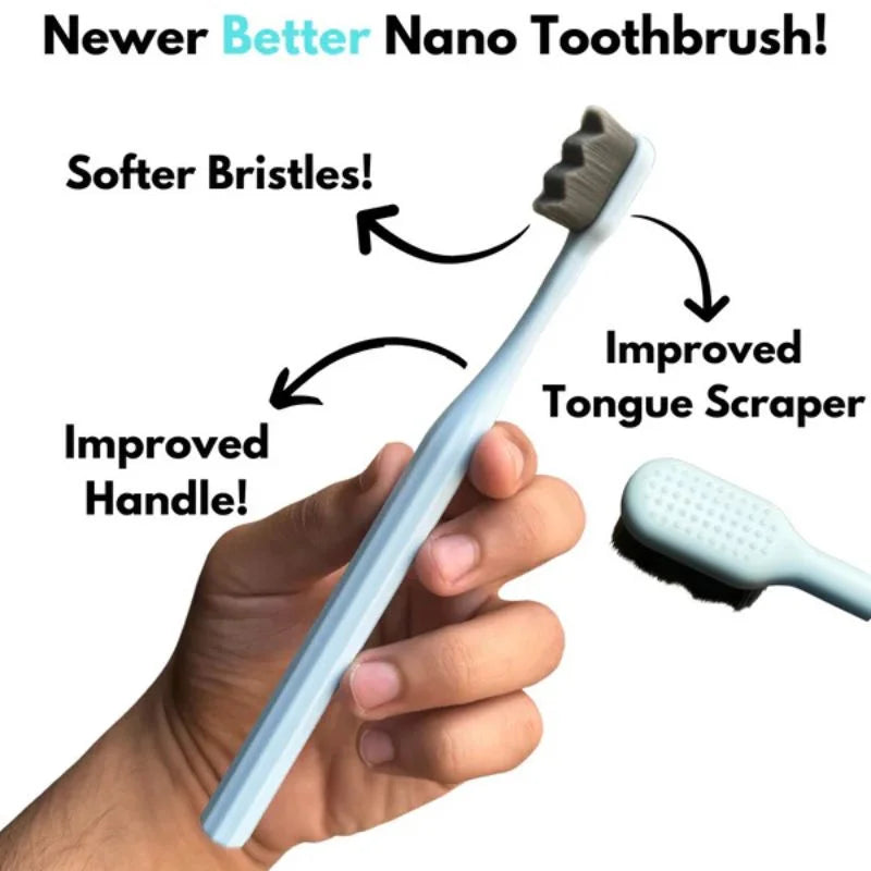 Nano Toothbrush with Travel Case | Ultra Soft Micro-Nano Bristles | For Sensitive Gums, Adults & Kids | Parrot Color