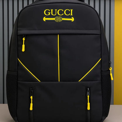 Multi-Functional Travel Backpack | Business Daypack with Laptop Compartment | Black & Yellow