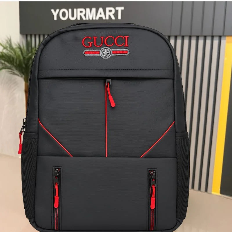 Multi-Functional Travel Backpack | Business Daypack with Laptop Compartment | Black & Red