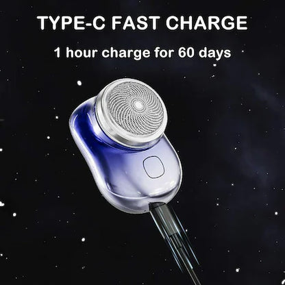 Mini Electric Razor for Men | Portable USB Rechargeable Shaver | Compact Travel Beard Trimmer with One-Touch Use