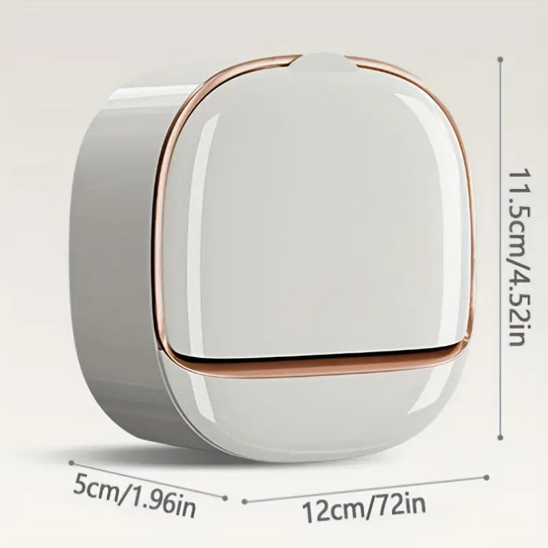 Milky White | Self-Adhesive Wall-Mounted Luxury Soap Holder with Lid and Drainage Tray