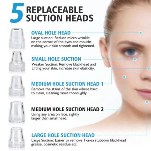 Blackhead Suction Remover Portable Pore Cleaner with LED Display and Multiple Suction Levels