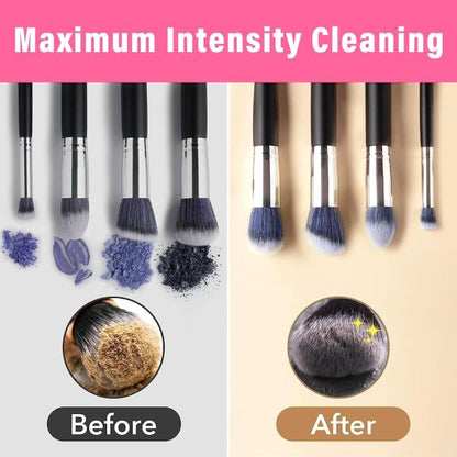 Electric Makeup Brush Cleaner Machine | Automatic USB Rechargeable Brush Washer | Gentle Silicone Cleaning