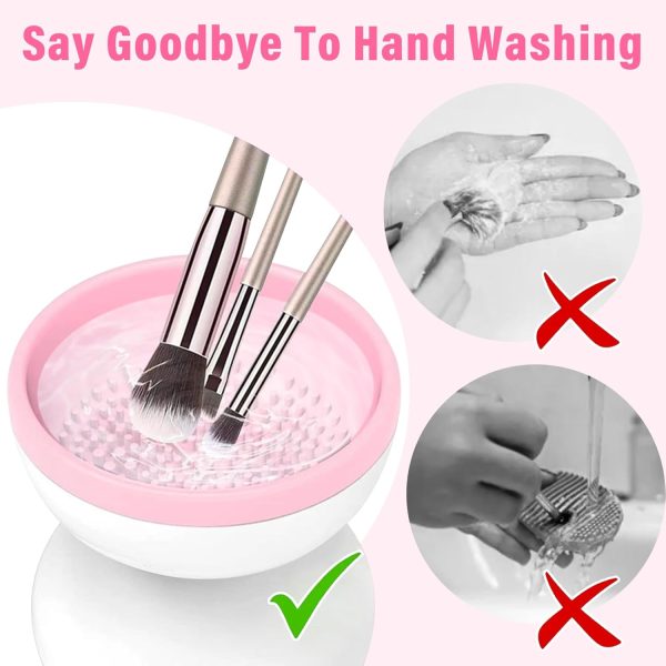 Electric Makeup Brush Cleaner Machine | Automatic USB Rechargeable Brush Washer | Gentle Silicone Cleaning
