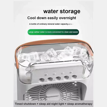 10-Inch Large Portable Air Conditioner Fan | USB Electric Fan with LED Night Light, Mist & Humidifier Function | Random Color