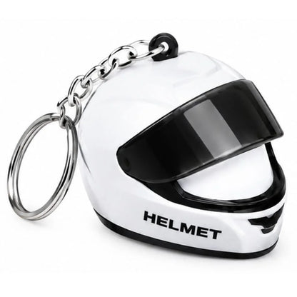 Mini Motorcycle Helmet Keychain with LED | Full Face Helmet Pendant with Movable Visor | Bike, Car & Backpack Key Ring | Random Color